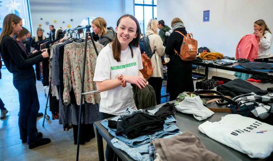 Naturvernstudentene på OsloMetarrangerte klesbyttedag som motvekt til Black Friday i forrige uke. Foto: Heiko Junge/NTB scanpix