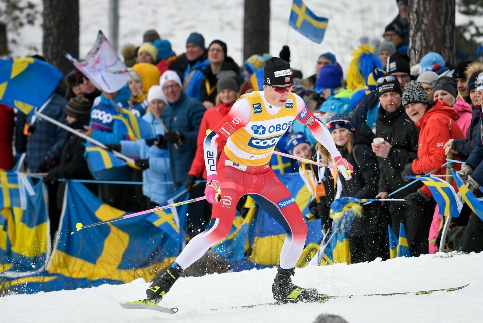 Johannes Høsflot Klæbo vant verdenscupen sist vinter. Her i aksjon i Falun.