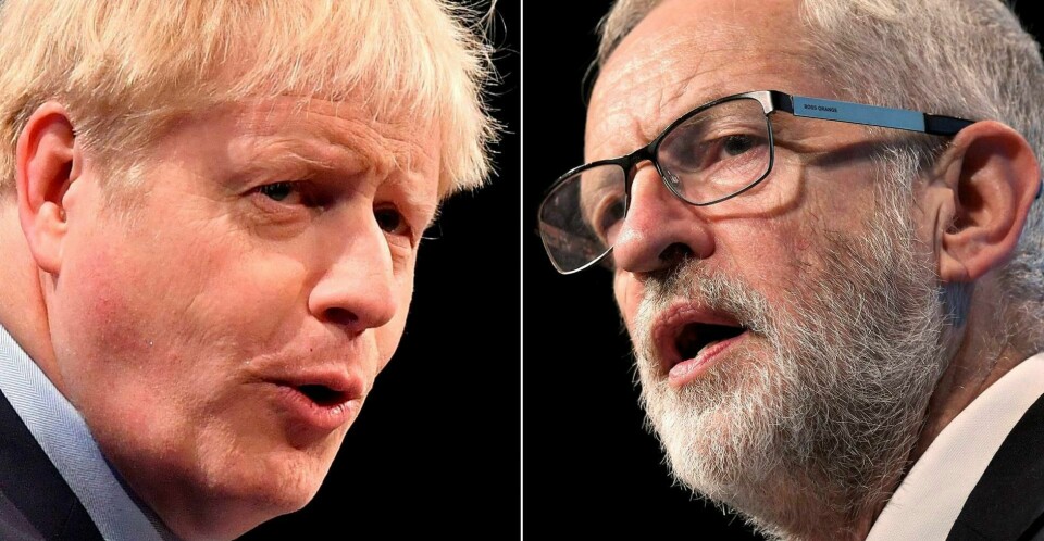 Kniver om velgerne: Boris Johnson og Jeremy Corbyn.