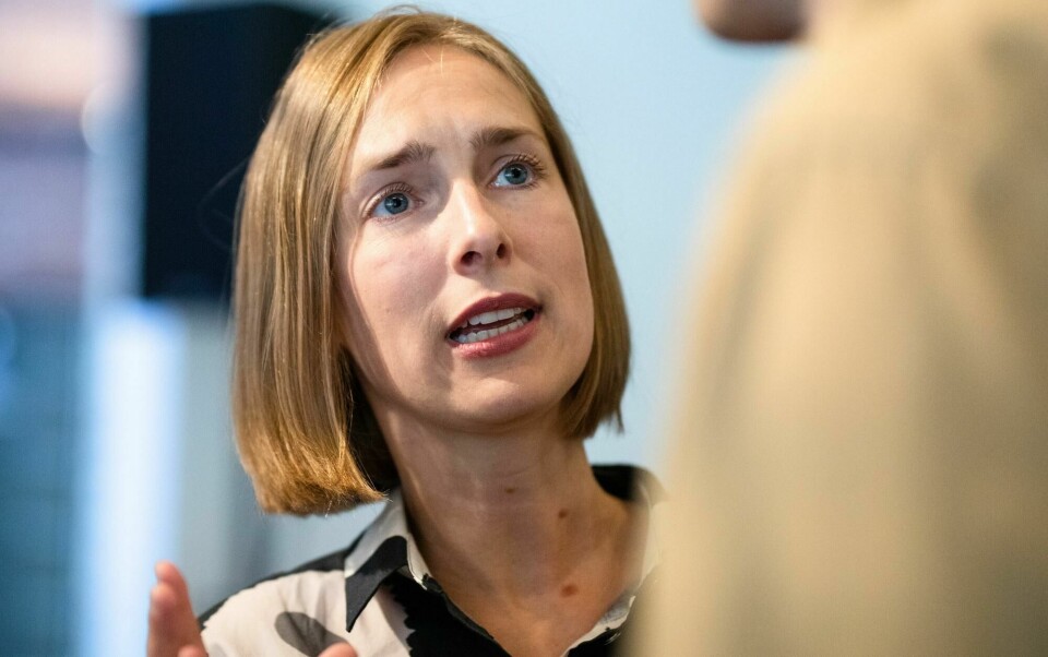 Forsknings- og høyere utdanningsminister Iselin Nybø. Oslo 20190723.Forsknings- og høyere utdanningsminister Iselin Nybø intervjues om opptakstallene for høyere utdanning under en pressekonferanse på OsloMet tirsdag.Foto: Audun Braastad / NTB scanpix