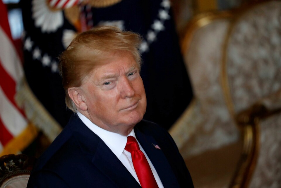 Det amerikanske presidentvalget er blant de viktigste hendelsene i 2020. President Donald Trump attends a Christmas Eve video teleconference with members of the mIlitary at his Mar-a-Lago estate in Palm Beach, Fla., Tuesday, Dec. 24, 2019. (AP Photo/Andrew Harnik)