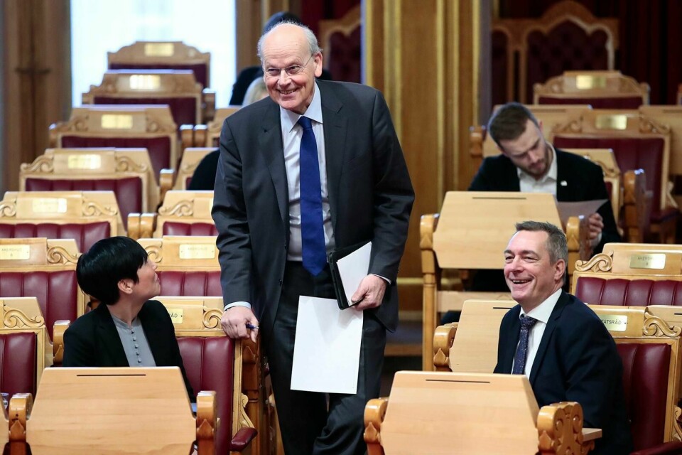Utenriksminister Ine Eriksen Søreide (f.v.) , stortingsrepresentant Michael Tetzschner og forsvarsminister Frank Bakke-Jensen er del av regjeringen og stortingsflertallet som har sagt nei til å undertegne FNs atomvåpenforbud. Foto: Lise Åserud/NTB