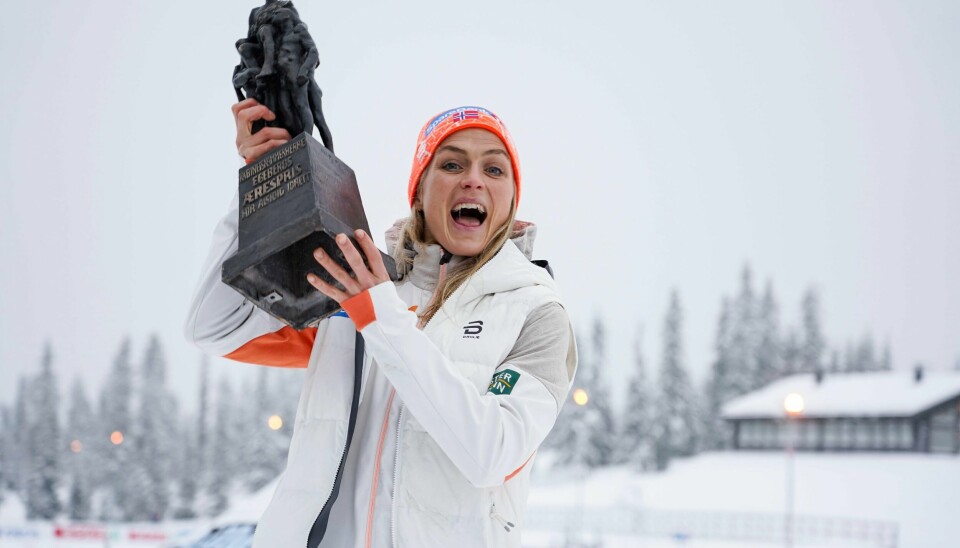 Therese Johaug ble fredag tildelt Egeberg Ærespris under rennene på Sjusjøen.