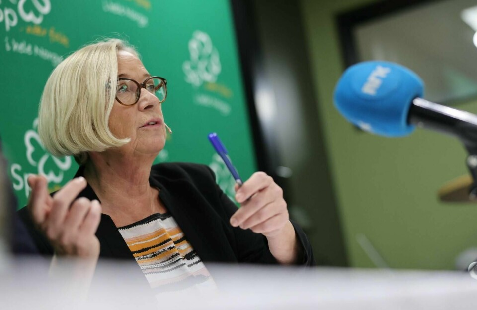 Senterpartiets parlamentariske leder Marit Arnstad la fram programkomiteens forslag til nytt prinsipp- og handlingsprogram torsdag.