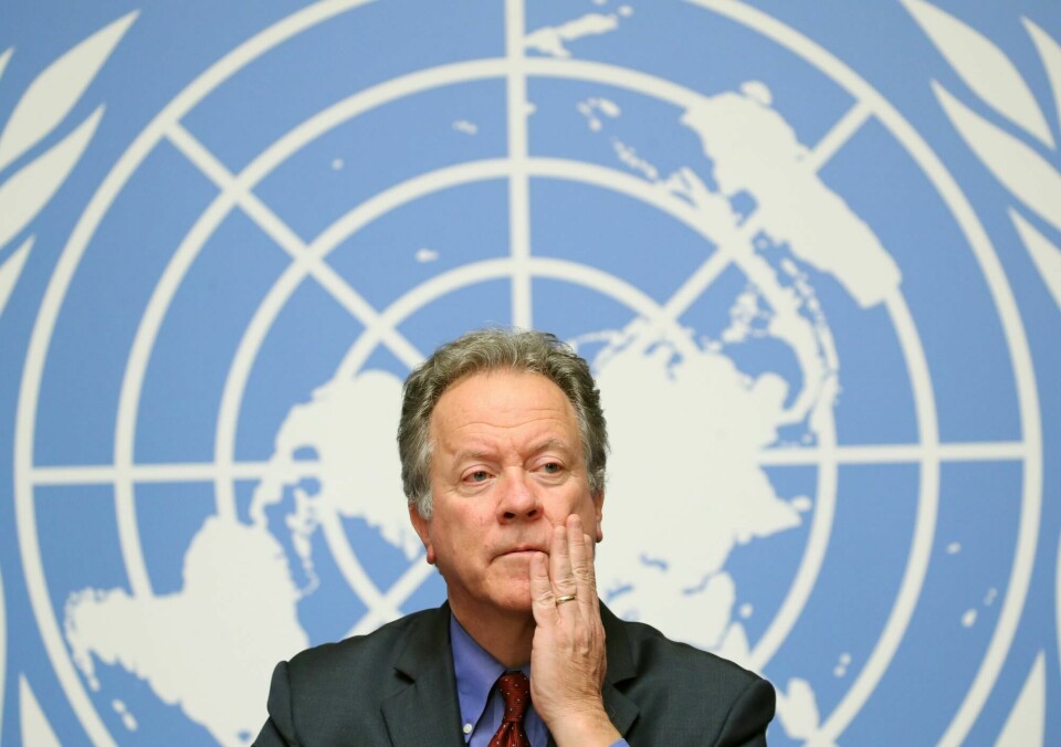 FILE PHOTO: The World Food Programme (WFP) Executive director David Beasley attends a news conference on the food security in Yemen at the United Nations in Geneva, Switzerland, December 4, 2018. REUTERS/Denis Balibouse/File Photo FILE PHOTO: The World Food Programme (WFP) Executive director David Beasley attends a news conference on the food security in Yemen at the United Nations in Geneva, Switzerland, December 4, 2018. REUTERS/Denis Balibouse/File Photo
