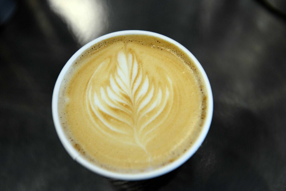 BOSTON - APRIL 13: A cafe latte is seen during the Coffee Industry Expo at the Boston Convention and Exhibition Center April 13, 2013 in Boston, Massachusetts. Coffee vendors and lovers converged on Boston to see the newest advances in the industry, taste coffees from around the world, and to watch the U.S. Barista Championships. Darren McCollester/Getty Images/AFP
== FOR NEWSPAPERS, INTERNET, TELCOS & TELEVISION USE ONLY ==