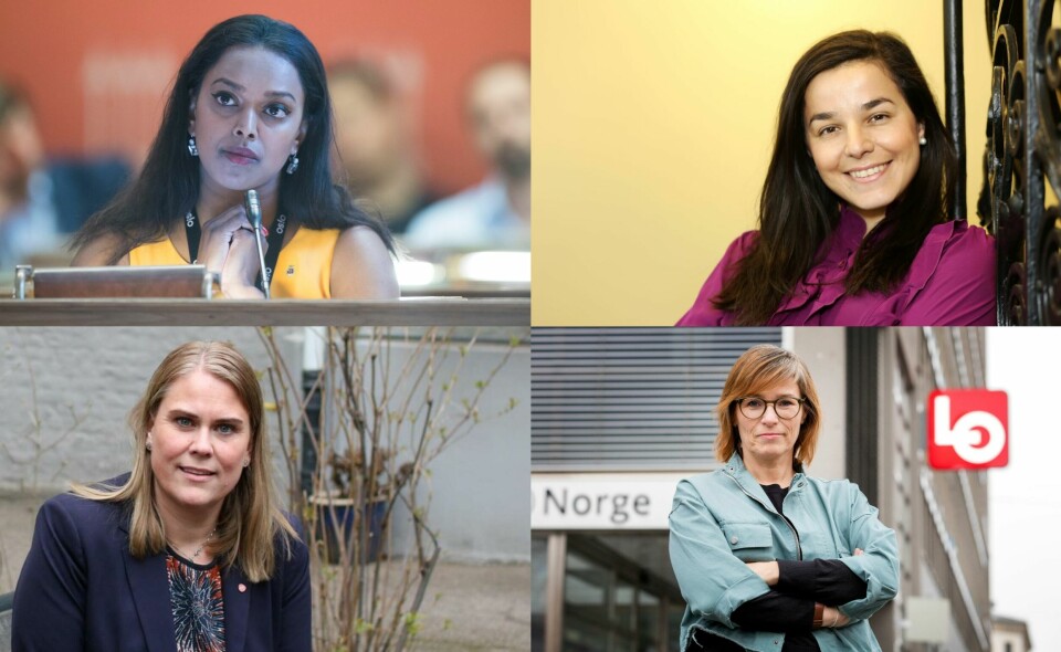 Kamzy Gunaratnam, Zaineb Al-Samarai, Siri Gåsemyr Staalesen og Trine Lise Sundnes er blant navnene nominasjonskomitéen i Oslo Ap nå må vurdere om de vil sette på sikker plass på stortingslista. Kamzy Gunaratnam, Zaineb Al-Samarai, Siri Gåsemyr Staalesen og Trine Lise Sundnes er blant navnene nominasjonskomitéen i Oslo Ap nå må vurdere om de vil sette på sikker plass på stortingslista.