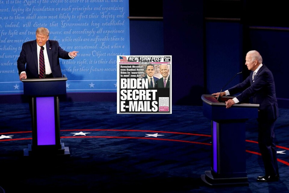Donald Trump og Joe Biden i heftig debatt for et par uker siden. Nå er det kommet enda mer grums mellom dem. Foto: Brian Snyders/NTB