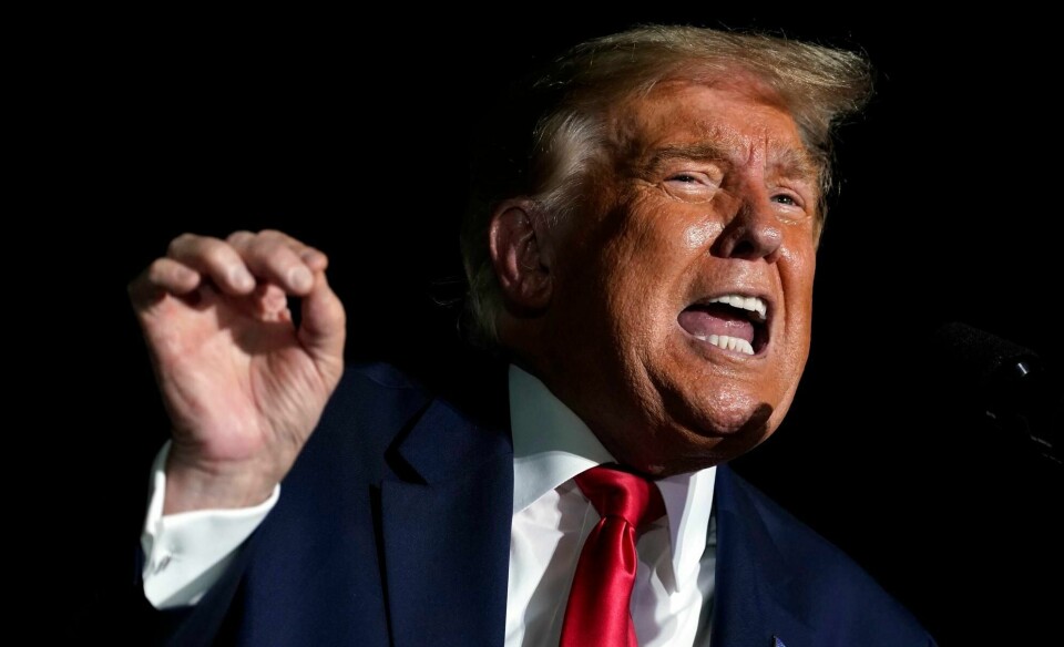 President Donald Trump under et valgkampmøte i Florida i oktober 2020.