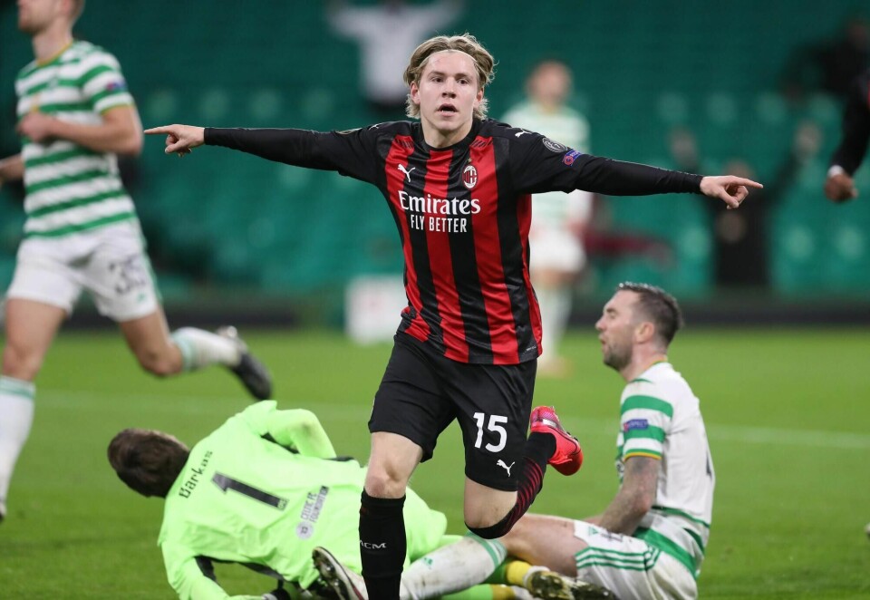 Jens Petter Hauge kom inn like før slutt, og fikk æren av å punktere kampen med sitt første mål i Milan-drakta.