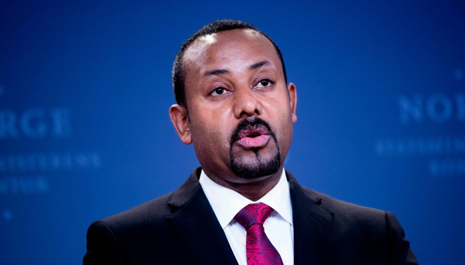 Statsminister Abiy Ahmed under en pressekonferanse i Oslo i forbindelse med fredsprisutdelingen i fjor.