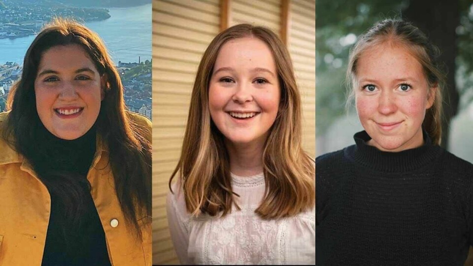 Varin Hiwa, Ella Fyhn og Agnes Nordvik, alle med i AUF Oslo.