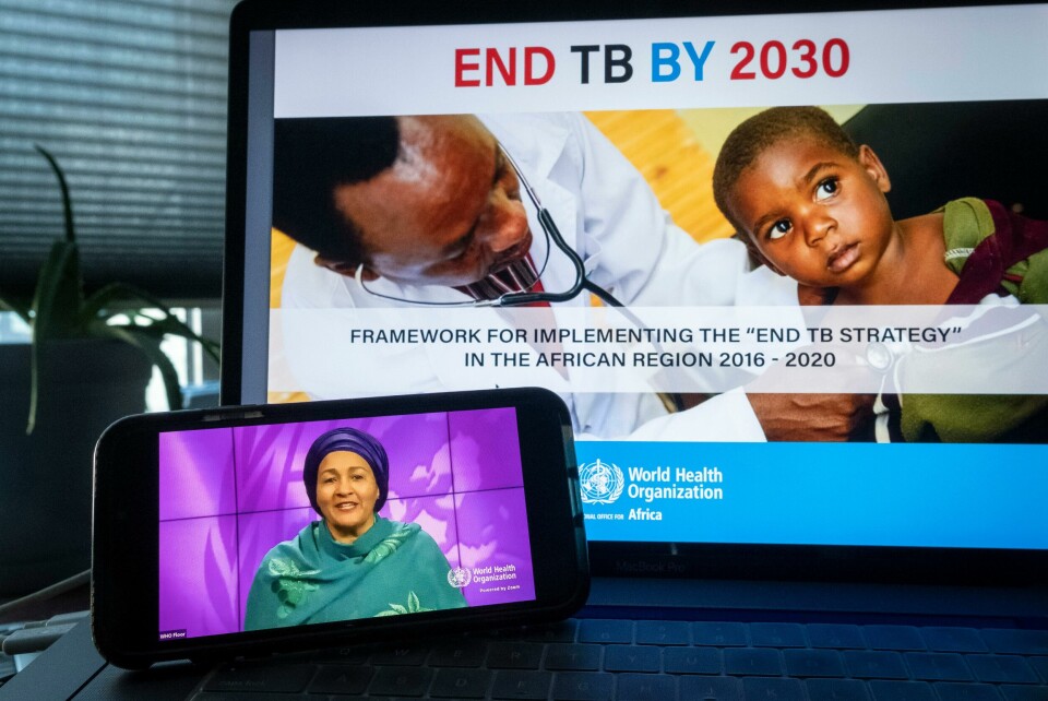 In this photo provided by the United Nations, Amina Mohammed, Deputy UN Secretary General, is seen on the monitor at lower left, delivering a message at an event entitled 'Progress and Multisectoral Action towards Achieving Global Targets to End TB' at United Nations headquarters, Thursday, Sept. 23, 2020. (Loey Felipe/United Nations via AP) In this photo provided by the United Nations, Amina Mohammed, Deputy UN Secretary General, is seen on the monitor at lower left, delivering a message at an event entitled 'Progress and Multisectoral Action towards Achieving Global Targets to End TB' at United Nations headquarters, Thursday, Sept. 23, 2020. (Loey Felipe/United Nations via AP)