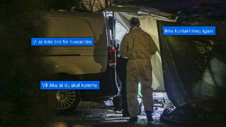 Litt over en måned før hun ble drept, sendte kvinnen en rekke avvisende meldinger til mannen som har innrømmet drapet.