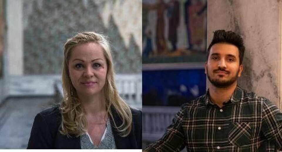 Eivor Evenrud og Siavash Mobasheri fra partiet Rødt.