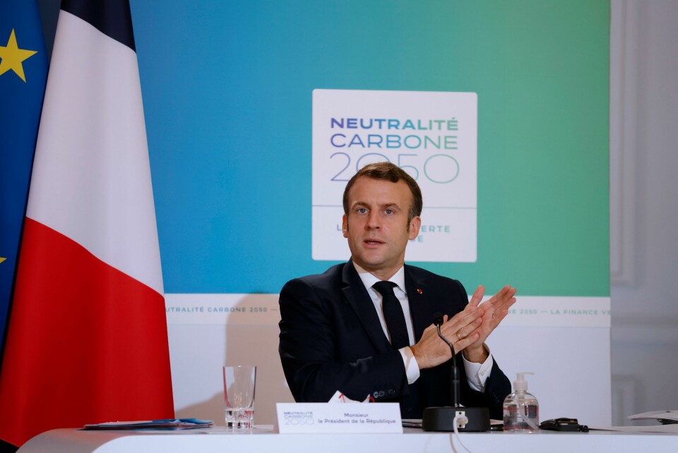French President Emmanuel Macron speaks during a video conference meeting to mark the fifth anniversary of the Paris Climate agreement at the Elysee Palace in Paris, Saturday Dec.12, 2020. World leaders are staging a virtual gathering Saturday to celebrate the 5th anniversary of the Paris climate accord, which set a goal for keeping global temperatures from rising above levels that could have devastating consequences for mankind. (Yoan Valat, Pool via AP) French President Emmanuel Macron speaks during a video conference meeting to mark the fifth anniversary of the Paris Climate agreement at the Elysee Palace in Paris, Saturday Dec.12, 2020. World leaders are staging a virtual gathering Saturday to celebrate the 5th anniversary of the Paris climate accord, which set a goal for keeping global temperatures from rising above levels that could have devastating consequences for mankind. (Yoan Valat, Pool via AP)