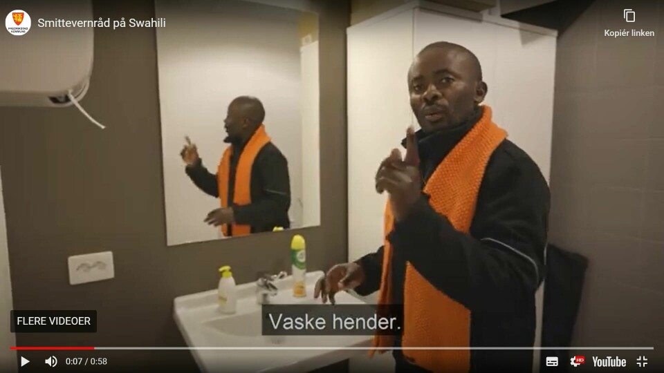 Pascal Ciruza Cizungu gir smittevernråd på Swahili