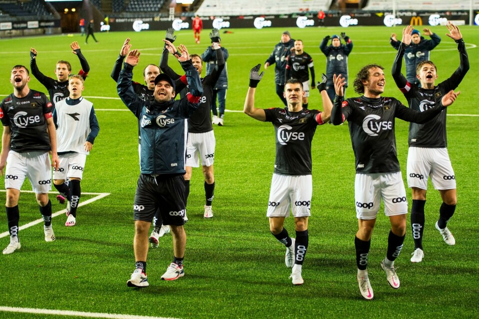 Viking inn i en liga med de beste lagene i Irland, Skottland, Sverige, Danmark og Norge? Ideen er nå på bordet og det har vært samtaler om dette i høst. Foto: Carina Johansen, NTB scanpix Stavanger 20201202. Viking jubler etter eliteseriekampen i fotball mellom Viking og Brann på Viking stadion.Foto: Carina Johansen / NTB