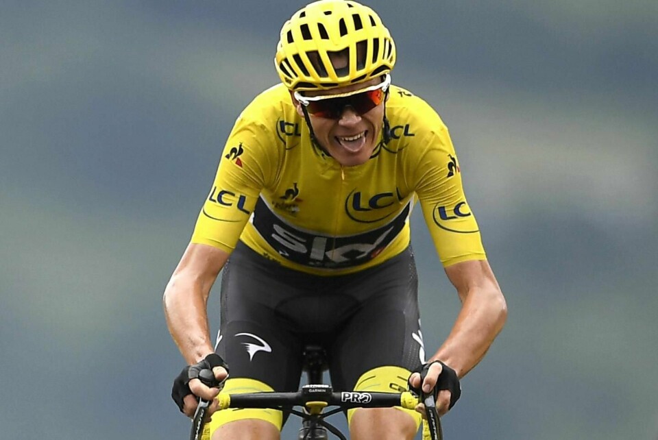 (FILES) In this file photo taken on July 13, 2017, Great Britain's Christopher Froome, wearing the overall leader's yellow jersey, rides towards the finish line at the end of the 214,5 km twelfth stage of the 104th edition of the Tour de France cycling race between Pau and Peyragudes.
Chris Froome was cleared on July 2, 2018 of wrongdoing in his 'anti-doping' case which had cast a shadow over his participation in the Tour de France. 'The Union Cycliste Internationale (UCI) confirms that the anti-doping proceedings involving Mr Christopher Froome have now been closed,' cycling's ruling body announced. Team Sky's four-time Tour de France champion has been under a cloud since he was found to have twice the permissible amount of asthma drug Salbutamol in his system during September's Vuelta a Espana, which he won.
/ AFP PHOTO / Lionel BONAVENTURE