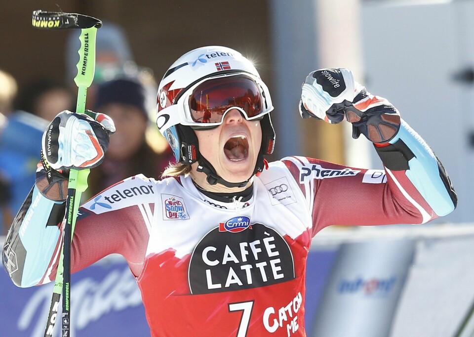 Sjelden har Henrik Kristoffersen jublet mer over en annenplass enn den han tok søndag. FOTO: NTB SCANPIX