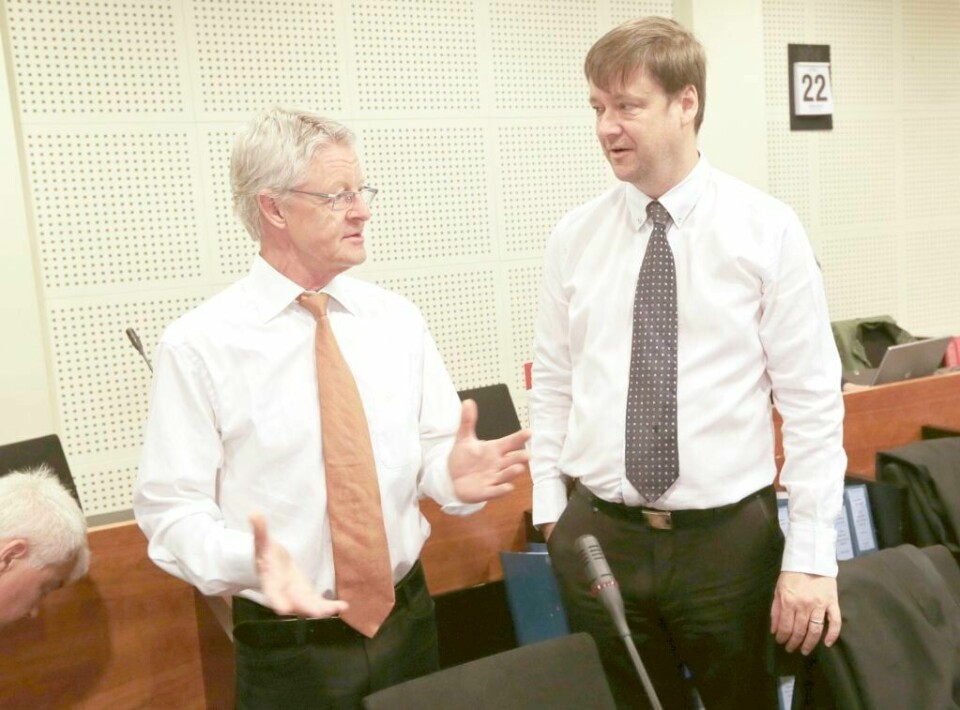 Harald Stabell er bistandsadvokat for familien til drepte Sigrid Giskegjerde Schjetne. John Christian Elden forsvarer 39-åringen som av juryen i lagmannsretten er funnet skyldig i drapet. FOTO: NTB/SCANPIX