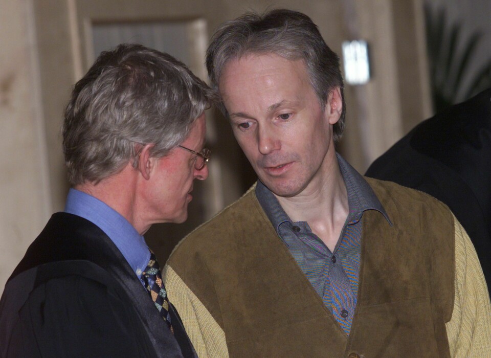 Ankebehandlingen i Orderud-saken i Eidsivating lagmannsrett på Åråsen. Per Orderud ( t.v.) i samtale med en av sin forsvarere, Harald Stabell under en pause i 2011. FOTO: NTB SCANPIX