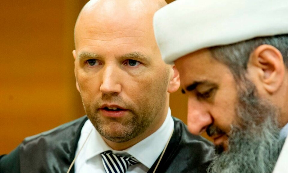 Advokat Brynjar Meling (t.v.) og Mulla Krekar i forbindelse med ankesaken mot Krekar i Borgarting lagmannsrett i 2012. FOTO: HÅKON MOSVOLD LARSEN/NTB SCANPIX
