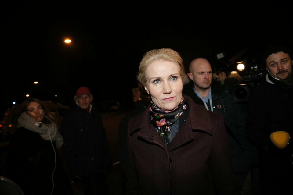 Danmarks statsminister Helle Thorning-Schmidt ankom kulturhuset Krudttønden lørdag kveld. Foto: Drago Prvulovic /NTB scanpix