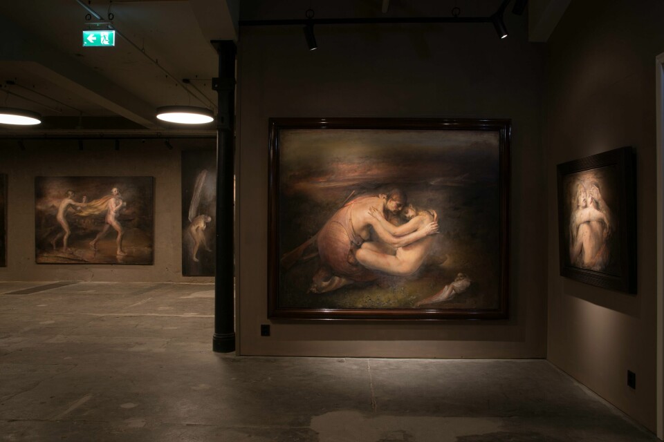Nerdrum Museum åpner bare dager før kunstneren selv, Odd Nerdrum, fyller 80 år. Det holder til i Stavern, der en gammel fabrikkbygning nå skal huse 46 av hans verk. Frå Nerdrum Museum som opnar fredag. Foto: Nerdrum Museum / Handout / NTB / NPK