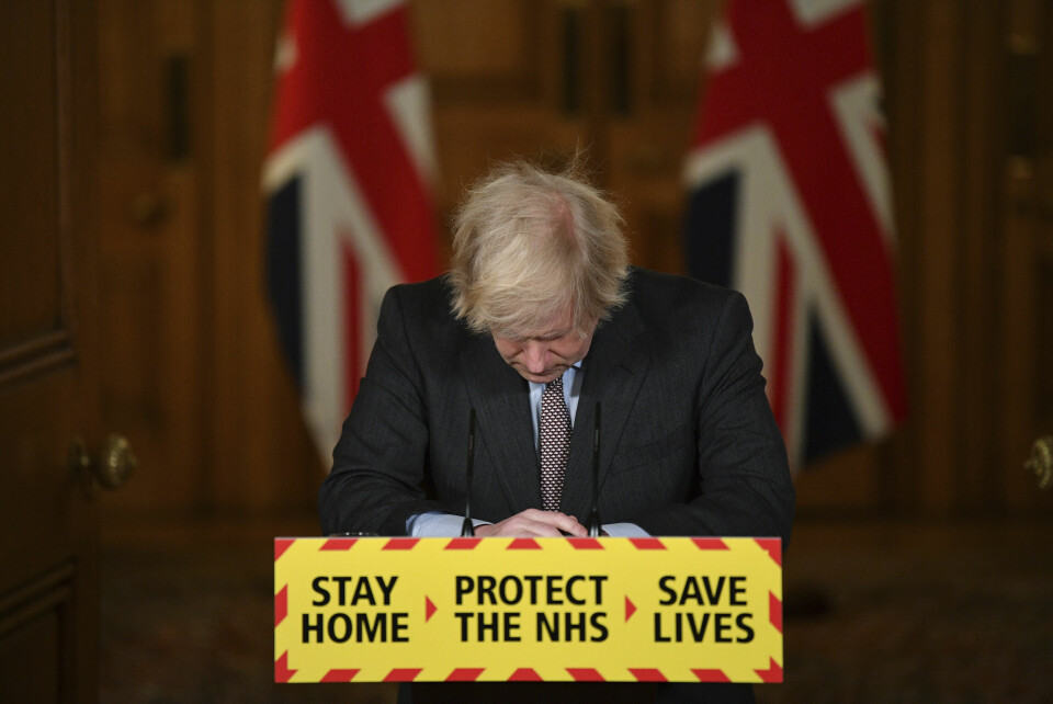 Boris Johnson under en koronapressekonferanse i januar 2021. Han har fått kritikk for koronahåndteringen. Boris Johnson under en koronapressekonferanse i januar 2021. Han har fått kritikk for koronahåndteringen.