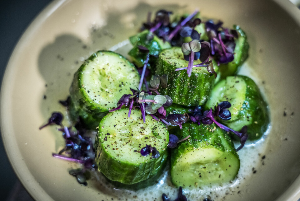 Asiatisk agurksalat er en fin vri, selv om den tradisjonelle norske også er god. Asiatisk agurksalat er en fin vri, selv om den tradisjonelle norske også er god.