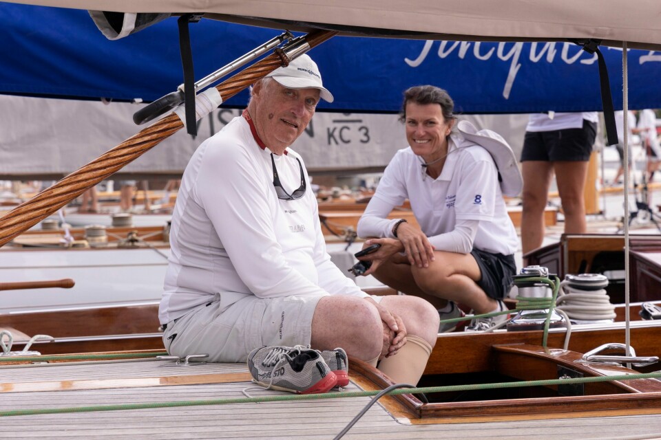 Kong Harald i seile-VM for 8-metere i Genève i Sveits. Kong Harald i seile-VM for 8-metere i Genève i Sveits. Foto: Trond Reidar Teigen / NTB