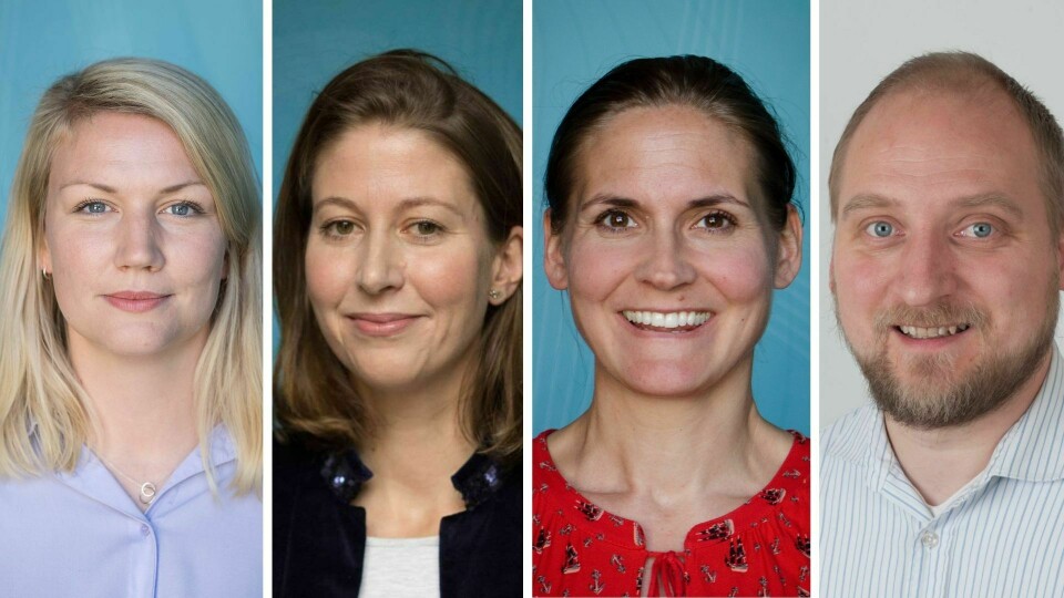 Artikkelforfattarane (frå v.): Ida Rudolfsen, seniorforsker ved Institutt for fredsforskning (PRIO), Marianne Dahl, seniorforsker ved PRIO, Gudrun Østby, forskningsdirektør ved PRIO og Håvard Strand, førsteamanuensis ved UiO og seniorforsker ved PRIO. PRIO-forskere