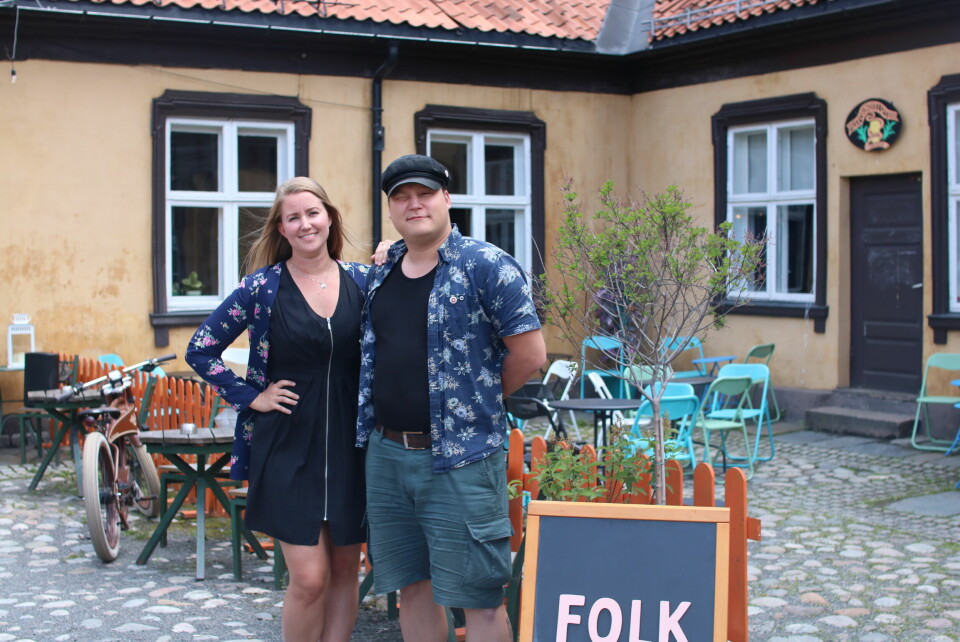 Katrine Bjørndal Skjelten, forbundssekretær i Fellesforbundet og Esben Strøm i Folk. Katrine Bjørndal Skjelten og Esben Strøm