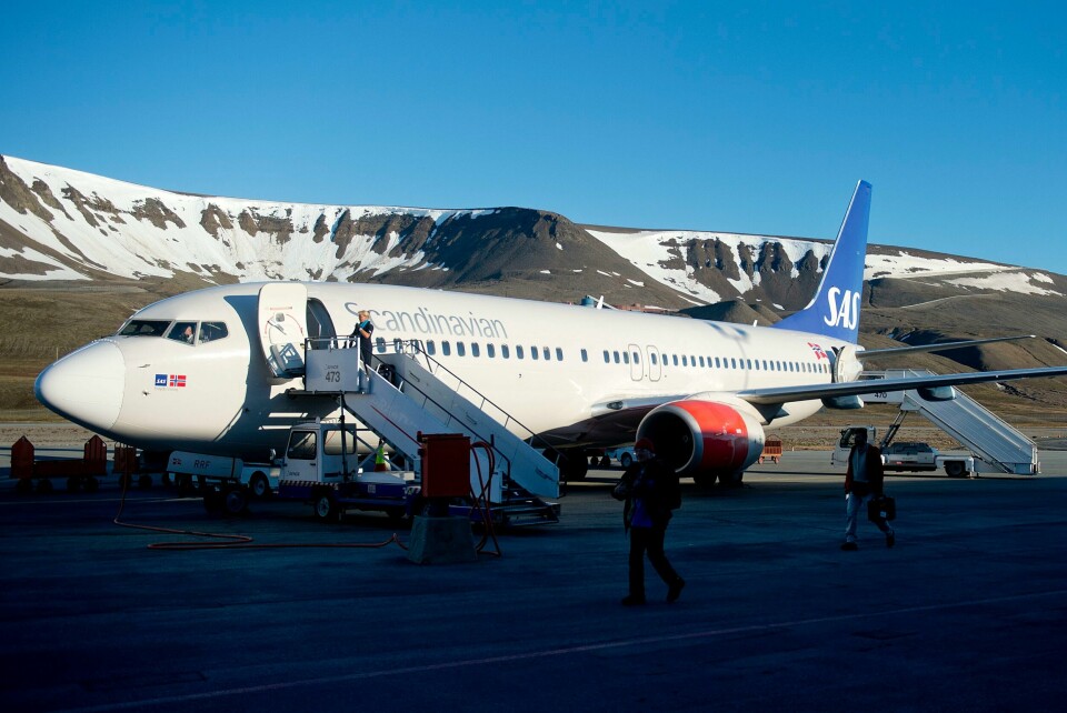 Arkivfoto: SAS-pilotene har gått med på å fly til Svalbard ut juli på tross av streiken. SAS-pilotane har gått med på å flyge til Svalbard ut juli trass i streiken. Arkivfoto: Jon Olav Nesvold / NTB