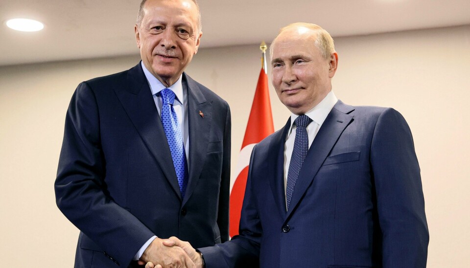 Russlands president Vladimir Putin (til høyre) møtte Tyrkias president Recep Tayyip Erdogan i Iran tirsdag. Russlands president Vladimir Putin (til høyre) møtte Tyrkias president Recep Tayyip Erdogan i Iran tirsdag. Foto: Sergei Savostyanov / Sputnik via AP / NTB