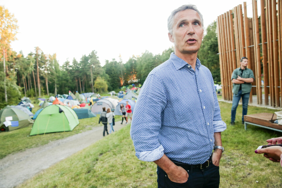 NATOs generalsekretær Jens Stoltenberg besøker AUF's sommerleir. Foto: Håkon Mosvold Larsen / NTB