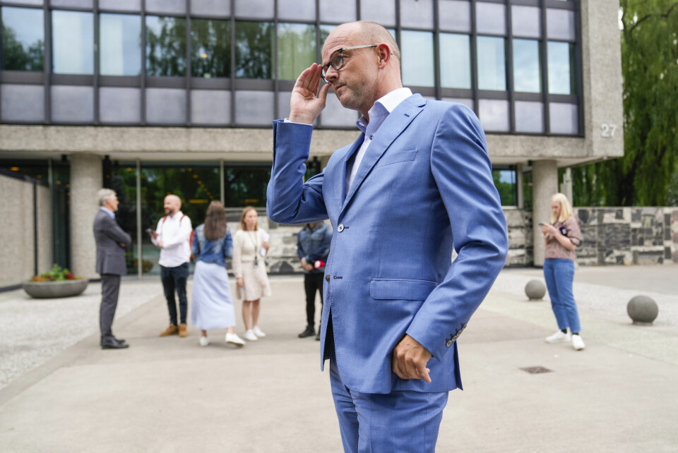 Administrerende direktør i NHO, Ole Erik Almlid. Administrerande direktør Ole Erik Almlid i NHO på eit pressemøte etter at NHO varsla lockout i flyteknikar-streiken. Foto: Javad M. Parsa / NTB / NPK