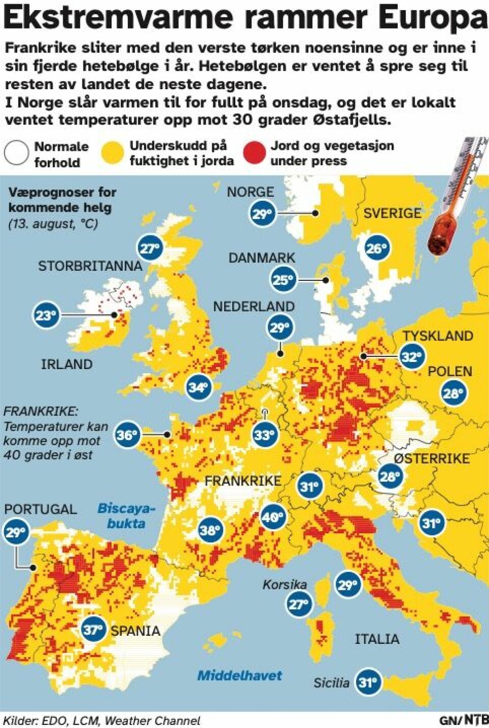 Ekstremvarme rammer Europa. Ekstremvarme rammer Europa.