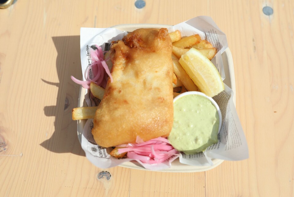 Fish and chips fra Fiskeriet. Fish and chips fra Fiskeriet.