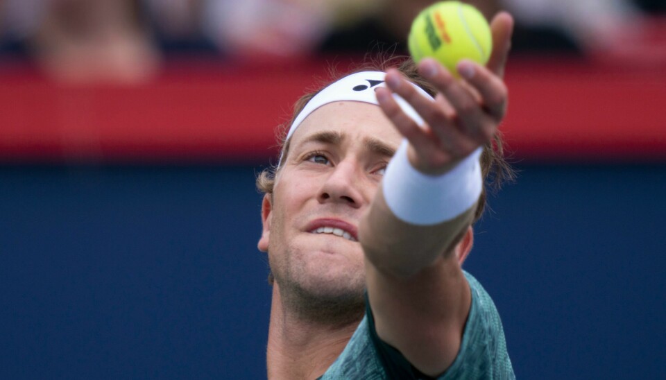 Casper Ruud spilte semifinale i ATP1000-turneringen i Montreal lørdag. Her fra fredagens kvartfinale. Casper Ruud spiller ATP-semifinale i dag. Foto. Paul Chiasson/The Canadian Press via AP / NTB