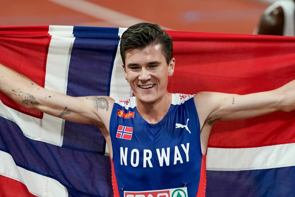 Jakob Ingebrigtsen forsvarte EM-gullet på 5000 meter. Jakob Ingebrigtsen forsvarte EM-gullet på 5000 meter.Foto: Lise Åserud / NTB