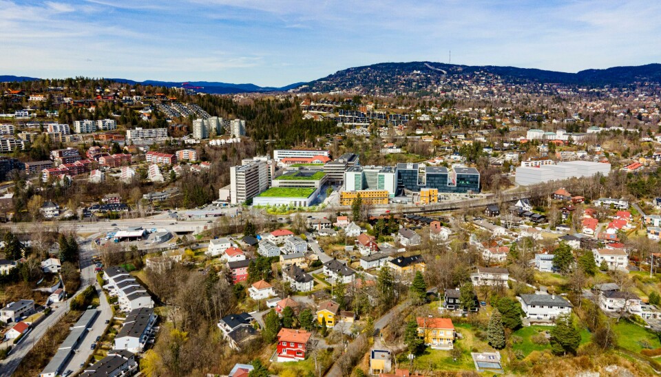 Midt i dette bildet er Radiumhospitalet. Til høyre for det står Oslo Cancer Cluster, som åpnet i 2015. Til høyre, de grå kassene, viser hvor den nye innovasjonsparken skal ligge. Hvis den noensinne blir bygget. Illustrasjon