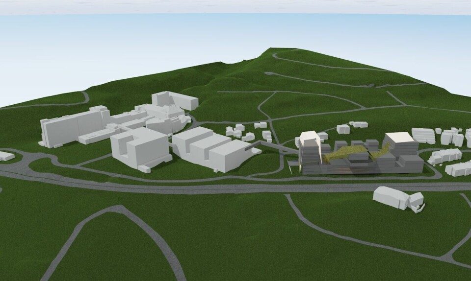 Sånn ser Oslo Science City for seg plasseringa av den nye innovasjonslaben. Skisse