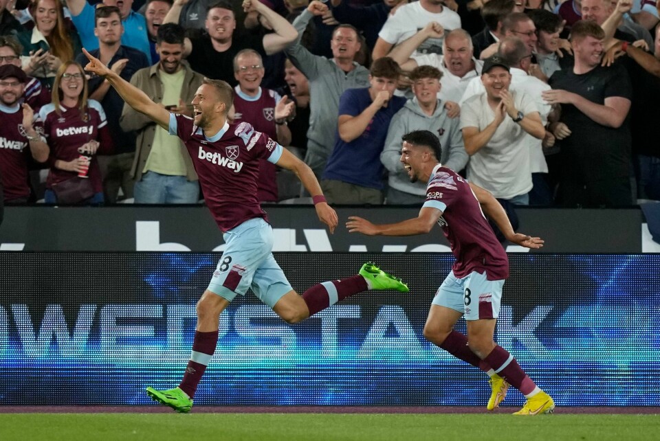 Tomas Soucek berget 1-1 for West Ham hjemme mot Tottenham. Tomas Soucek berget 1-1 for West Ham hjemme mot Tottenham. Foto: Frank Augstein / AP / NTB