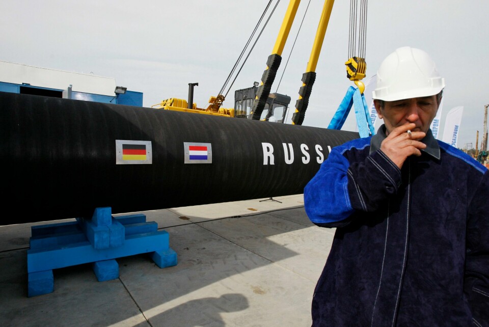 Russiske Gazprom har stanset gassleveransene til Tyskland gjennom rørledningen Nord Stream 1. Gassprisen har skutt i været siden Russland invaderte Ukraina, men falt kraftig denne uken. Russiske Gazprom har stanset gassleveransene til Tyskland gjennom rørledningen Nord Stream 1. Gassprisen har skutt i været siden Russland invaderte Ukraina, men falt kraftig denne uken. Foto: Dmitri Lovetsky / AP / NTB