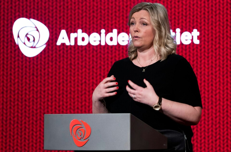 Partisekretær Kjersti Stenseng taler på et tidligere Ap-landsmøte. Kjersti Stenseng