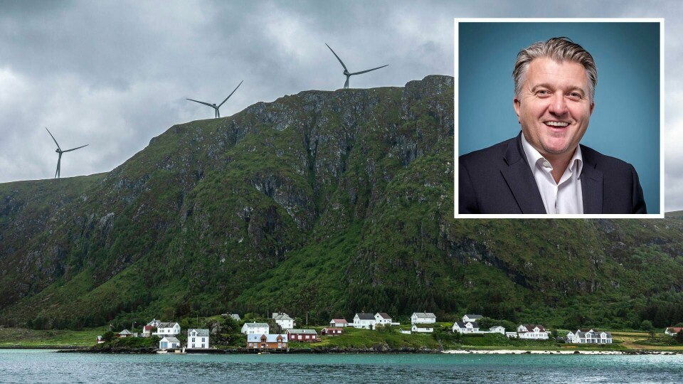 Styreleder i NHO Nordland, Espen Haaland, ønsker å se på muligheten for å bygge ut vindkraft på Sjonfjellet på Helgeland. Bildet er fra anlegget på Haramsøya for illustrasjon. Espen Haaland, vindkraft på land, Motvind Sjonfjellet