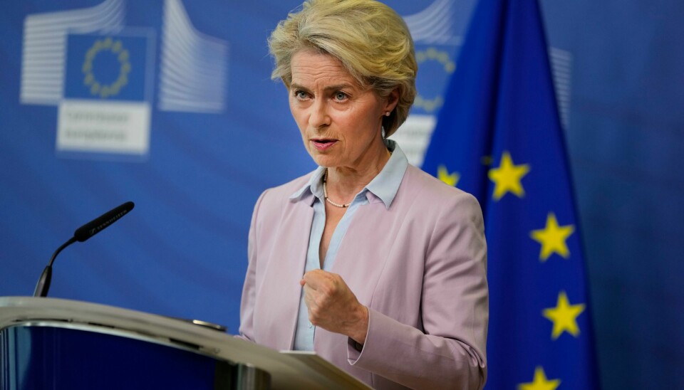 EU-kommisjonens president Ursula von der Leyen og statsminister Jonas Gahr Støre (Ap) snakket onsdag sammen om norsk forsyning av gass. EU-kommisjonens president Ursula von der Leyen og statsminister Jonas Gahr Støre (Ap) snakket onsdag sammen om norsk forsyning av gass. Foto: Virginia Mayo / AP / NTB