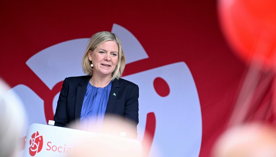 Sveriges statsminister Magdalena Andersson i innspurten av årets valgkamp. Onsdag holdt hun appell i Uppsala. Foto: Pontus Lundahl / TT / AP / NTB Sveriges statsminister Magdalena Andersson i innspurten av årets valgkamp. Onsdag holdt hun appell i Uppsala. Foto: Pontus Lundahl / TT / AP / NTB